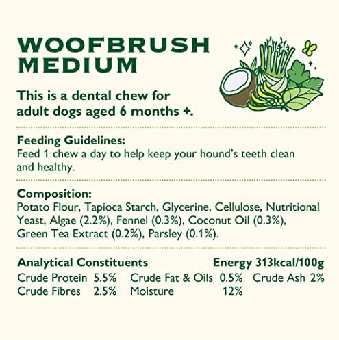 Lily's Kitchen Woofbrush Dental Chew Medium Dog (5 x 196g pack)