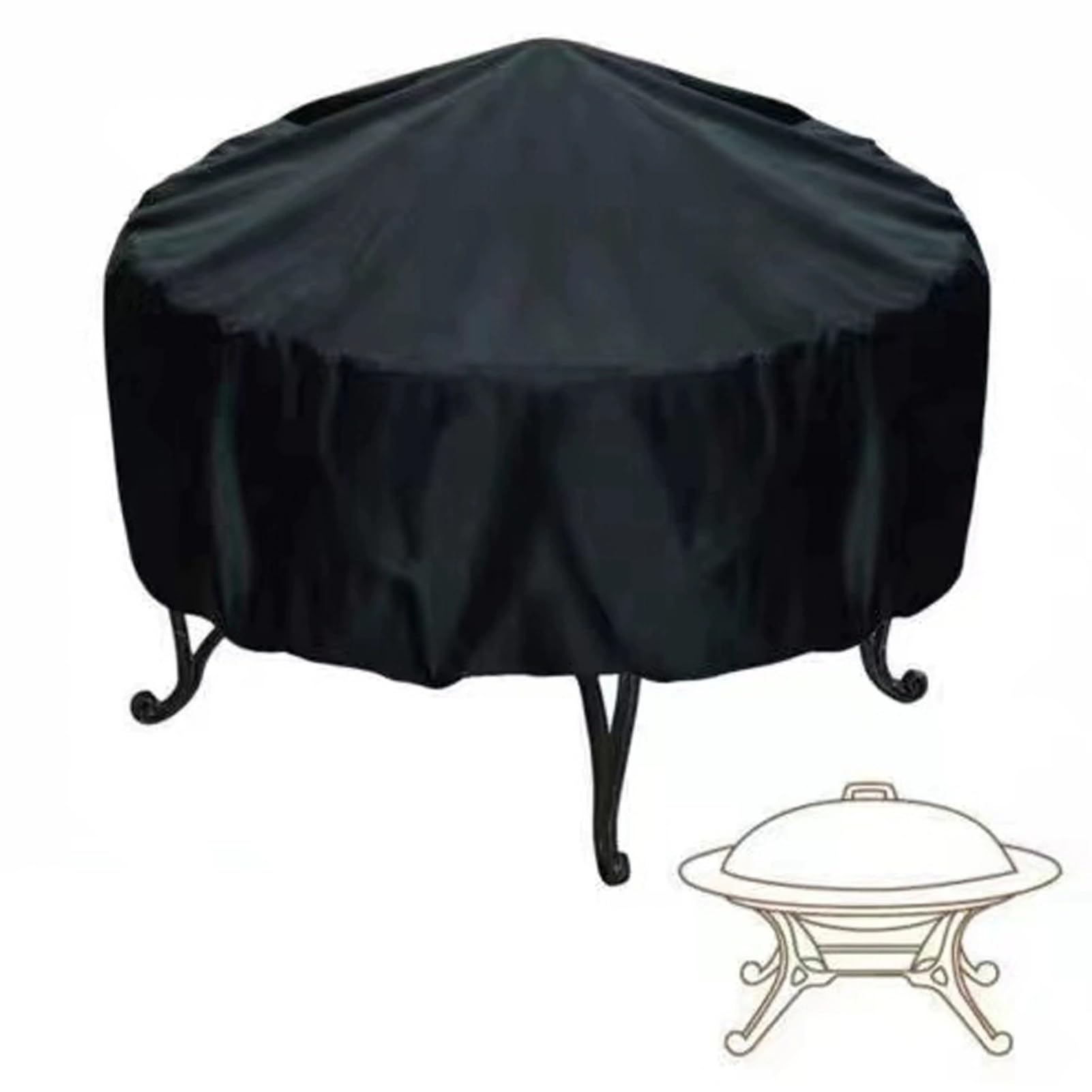 Generico Copertura Rotonda Impermeabile per Grill 210D – Copertura Protettiva Resistente ai Raggi UV per Smoker a Cupola – Copertura Durevole per BBQ a Carbone da Esterno(W96.06xH23.23inch(244x59cm))