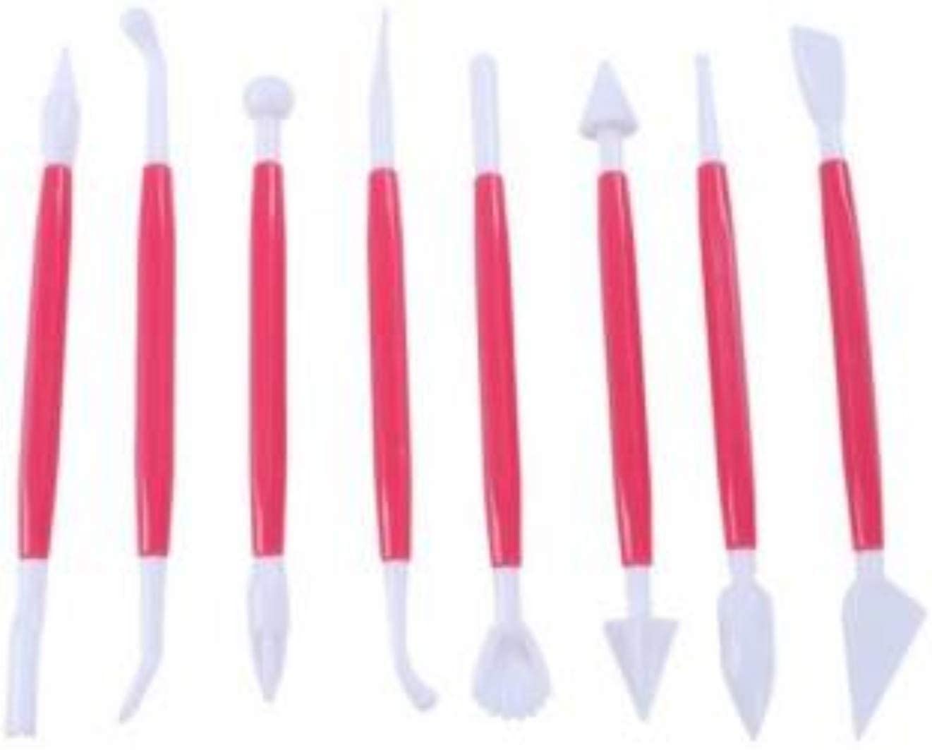 Ochtend ® Sculpting Plastic Tool kit Fondant Cake Flower Decorating Clay sugarcraft 8 Double Sided Tools (Color as Available) 3