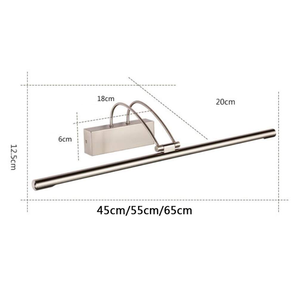 Applique da Parete per Bagno Bianco Freddo Impermeabile IP44 LED Lampada da Specchio per Bagno 9W Trucco ad Angolo Regolabile su Specchio luci per Quadri a LED 45 cm Interesting