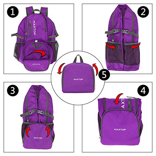 MAXTOP 30L Backpack Ultra Lightweight Packable Foldable Rucksack Water Resistent For Men Women Outdoor Camping Hiking Travel Daypack Handy Durable Gifts For Men Women - Image 6