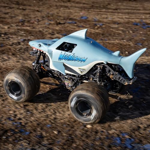 Image of Losi 1 /18 Mini LMT Megalodon 2S 4X4 RTR Brushed Monster Truck Battery & Charger Included Blue LOS01026T3