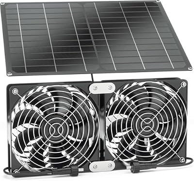 Solar Fan, 30W Solar Powered Fan, Greenhouse Solar Fan. Suitable for Chicken coops, pet Houses, Garage, and Solar ventilationFan, IPX7 Waterproof Solar Panel Fan Kit