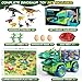 DULONIME Dinosaur Cars Truck Toys for Kids 3-5 with 8 Dinosaur Figures, Activity Play Mat, Jurassic Play Set for Boys and Girls Ages 5-7