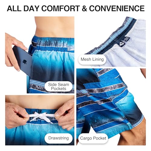 Image of Kanu Surf Men's Big Viper Extended Size Stripe Swim Trunk