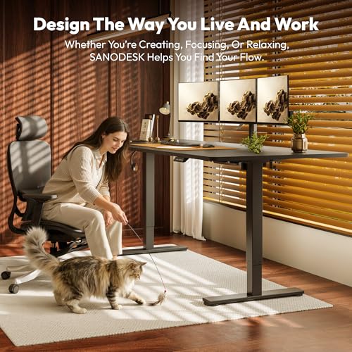 SANODESK Höhenverstellbarer Schreibtisch elektrisch 200x80 cm – Ansicht 2
