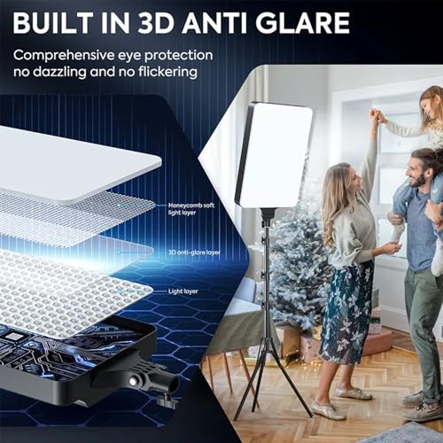 Image of 22 inch LED Camera Light for Video Shooting, Photography, Live Streaming with 3 Colors Dimmable Fill Light Remote Contral 3000k-5600k, CRI 95+ (22 Inch Camera Light + 9ft Stand)