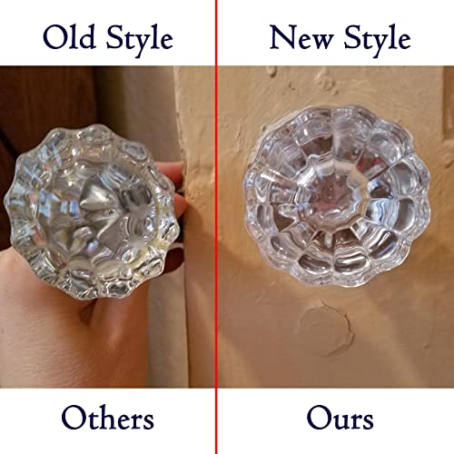 Maxxgeek 2 Sets Crystal Glass Knobs For Interior Doors, Perfect For Replacing Vintage Mortise Style Knobs, Each Pair With A Spindle, No Back Plates, Oil Rubbed Bronze Base #TOP2