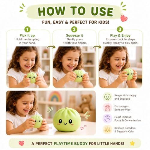 Image of Dumpling Squishy Mystery Box | Cute Big Squishy Dumpling Stress Ball | Fidget Sensory Toy for Adults Anxiety Relief Cute Big Squishy Dumpling Stress Ball Squishy Dumpling Squishy Stress Relief