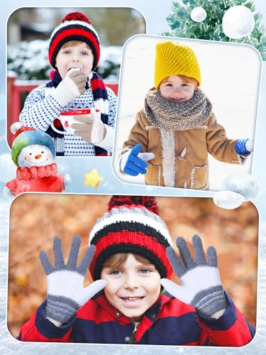 Image of EBOOT 3 Pairs Winter Kids Gloves Warm