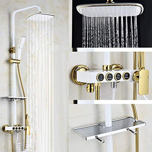 Ensembles de douche avec pomme de douche effet pluie et combiné de douche noir mat GZZ A