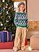 Haloumoning Boys Christmas Sweater Kids Fashion Crewneck Long Sleeve Knit Pullover Sweaters 5-14 Years Dark Green