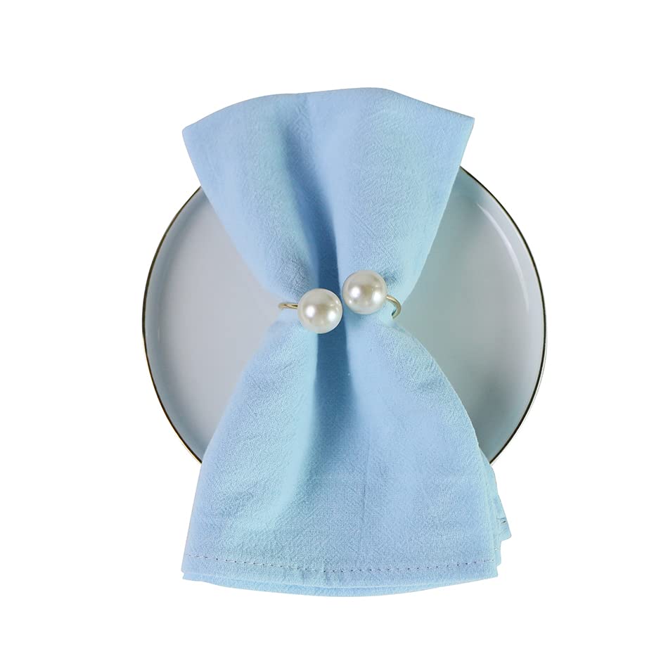 Satin-Tischservietten, Waschbare Servietten aus Baumwollsatinband, Mehrfarbig, 30 x 45 cm, 12 Stück(Sky Blue X12pcs)