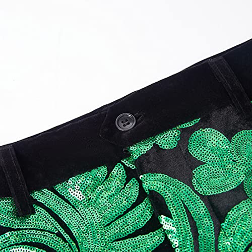 Men's Fashion Floral Glitter Sequin Velvet Pants2