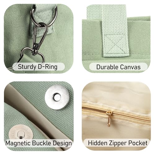 Canvas Tote Bag for Women, Large Laptop Travel Tote Handbag Totes with Crossbody Shoulder Teachers Reusable Grocery Bags4