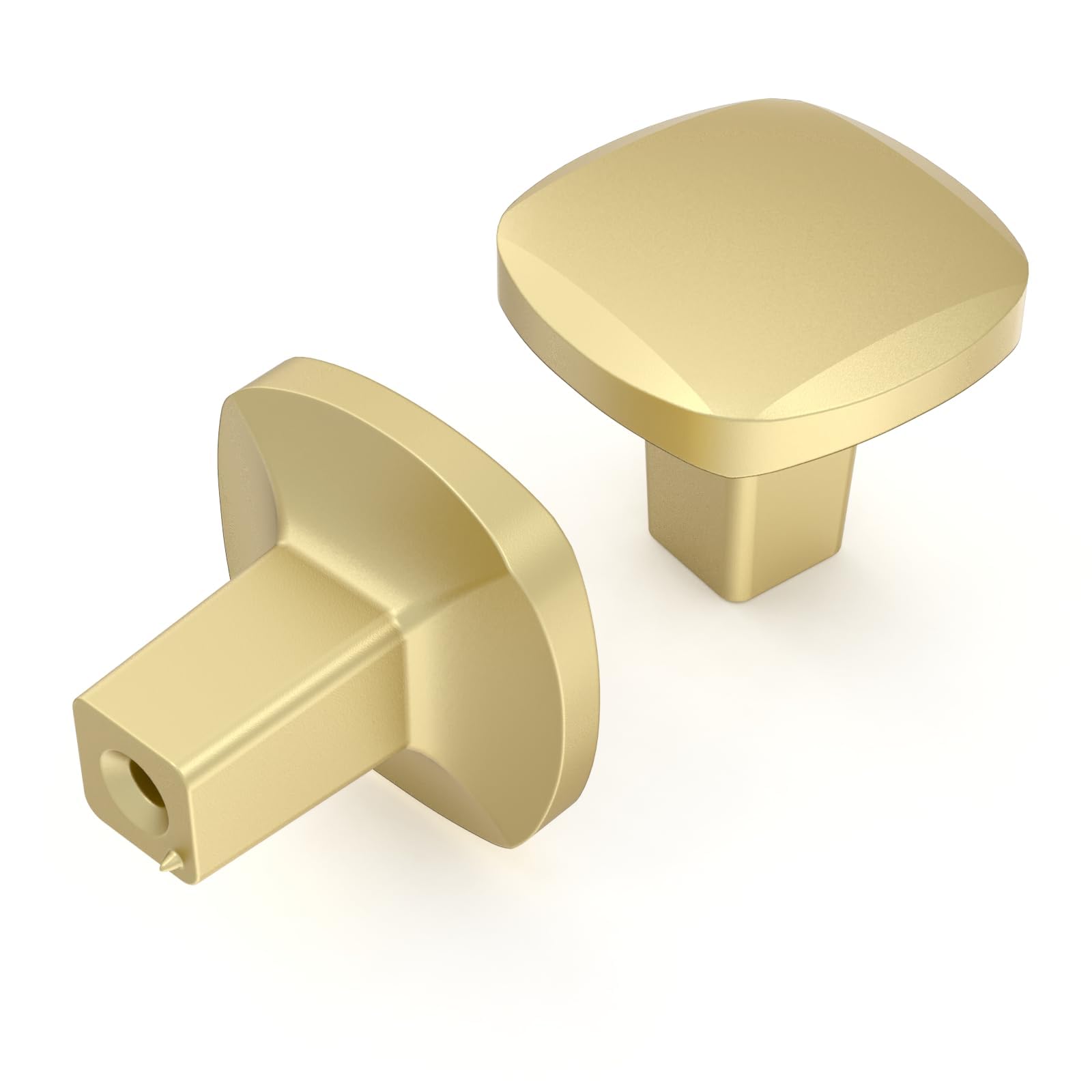 6 Pack Brushed Gold Cabinet Knobs Heavy-Duty Solid