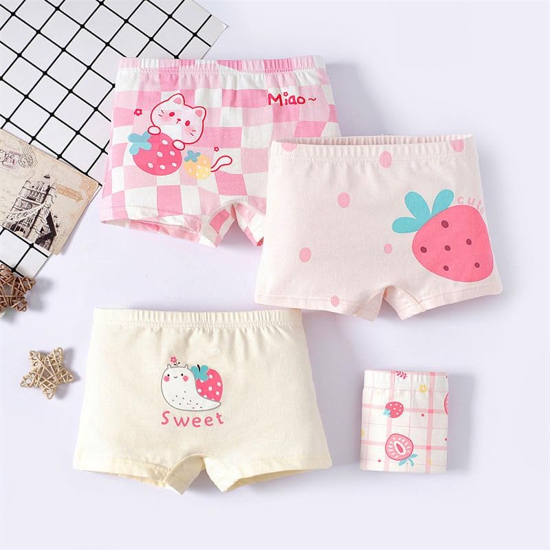Dhruva Sales Kids Series Baby Underwear Little Girls' Cotton Short Panties (Pack of 3) (3-4Year) Multicolour 2