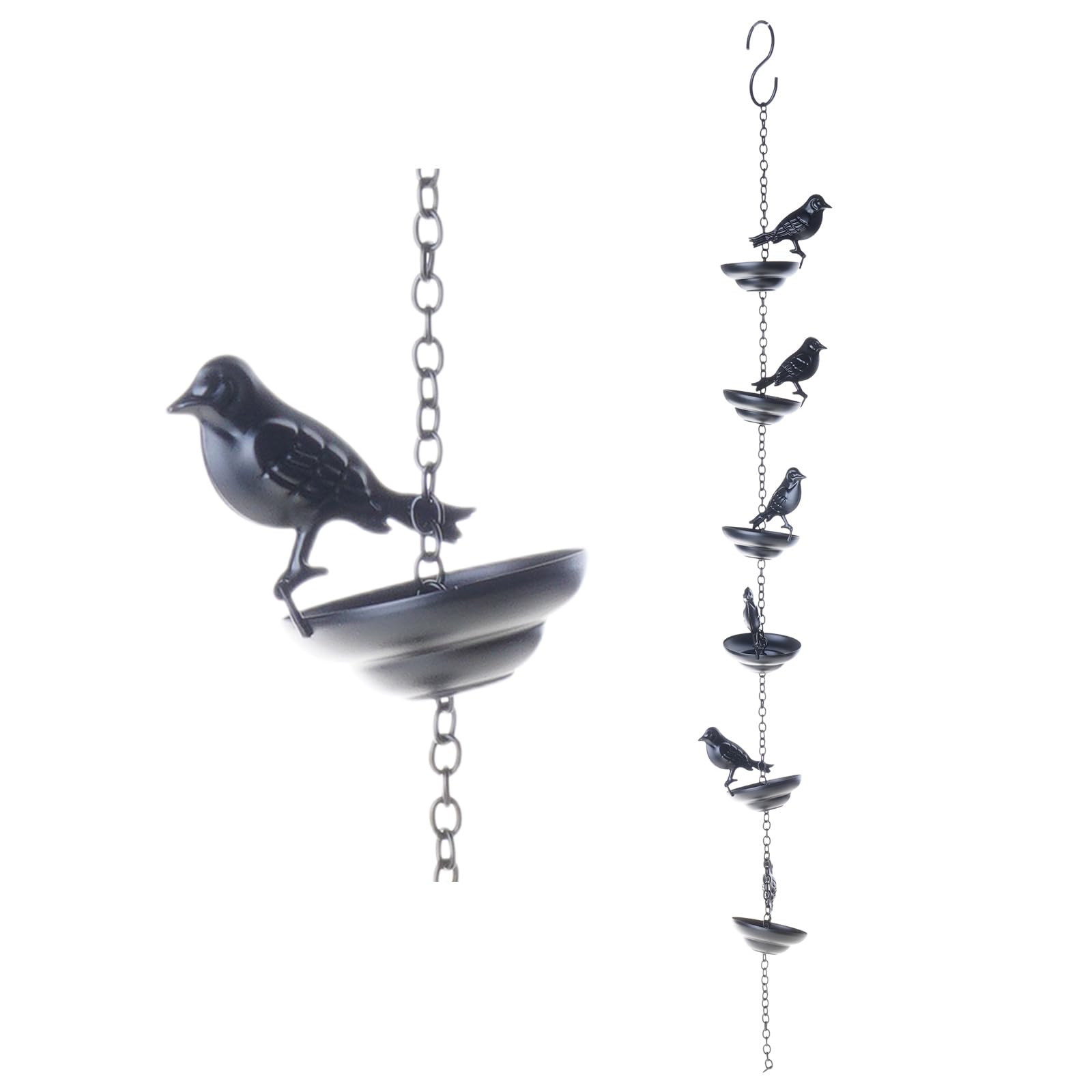 Tsophreniq Rainwater Catcher Chain with Hummingbird Motifs for Garden Downspout Decoration and Efficient Drainage Cottagecore Garden Rain Catcher Chain