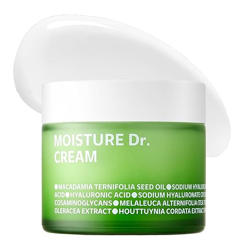 ISOI Moisture Dr. Crema calmante, hidratación profunda y soporte de barrera con ácido hialurónico, hidratante ligero para tipos sensibles, cuidado