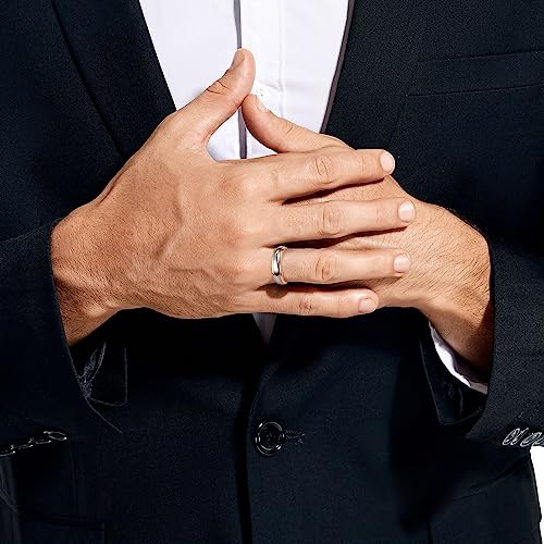 NUNCAD Wedding Band for Men Women Tungsten Carbide Ring 4mm/6mm/8mm High Polished Two-Tone Engagement Ring Step Edges Domed Comfort Fit Size 5-124