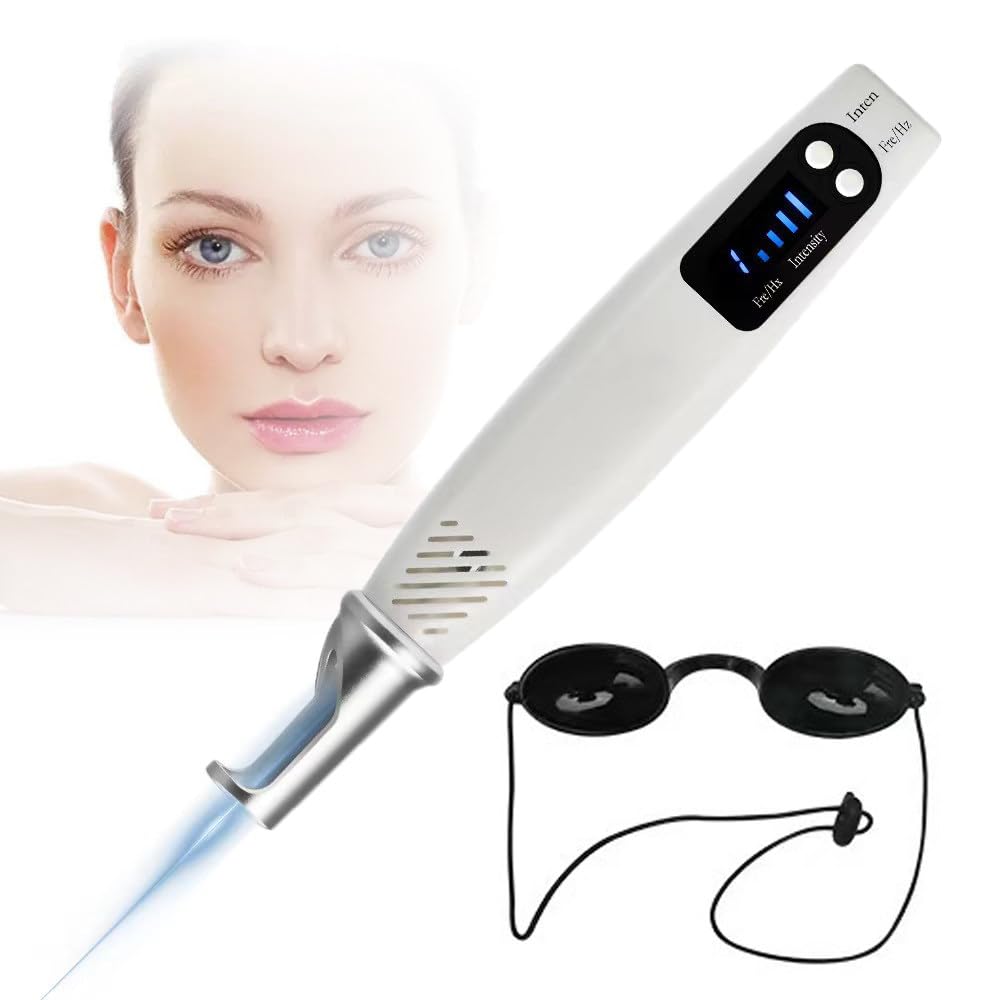 Stylo Laser Picoseconde à Lumière Bleue/Rouge Pour éliminer Les Acrochordons Et Les Taches Brunes. 9 Modes/4 Niveaux. Pour éliminer Les Pigments, Les Cicatrices,Blue
