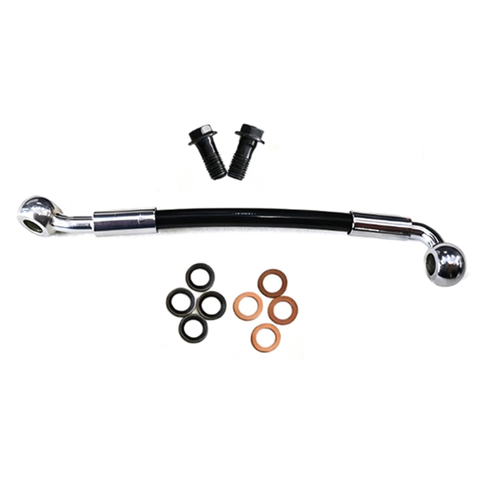 Hydraulic Brake Hose 28°-90° Motorcycle AN3 M8/M10x1.25mm Banjo Braided Oil Pipe Steel Throat Brake Hose Fittings 30cm-500cm Accessories(190cm)