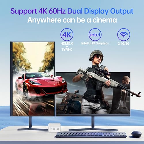 Image of MOREFINE M1T Mini PC 12th Gen N95 (up to 3.4GHz), 8GB LPDDR5 RAM 256GB NVME SSD, Mini Computer Support 4K@60Hz Dual Display /WiFi 5 /BT 4.2 /RJ 45 /USB 3.2 /1000Mbps LAN /WOL Home /Office