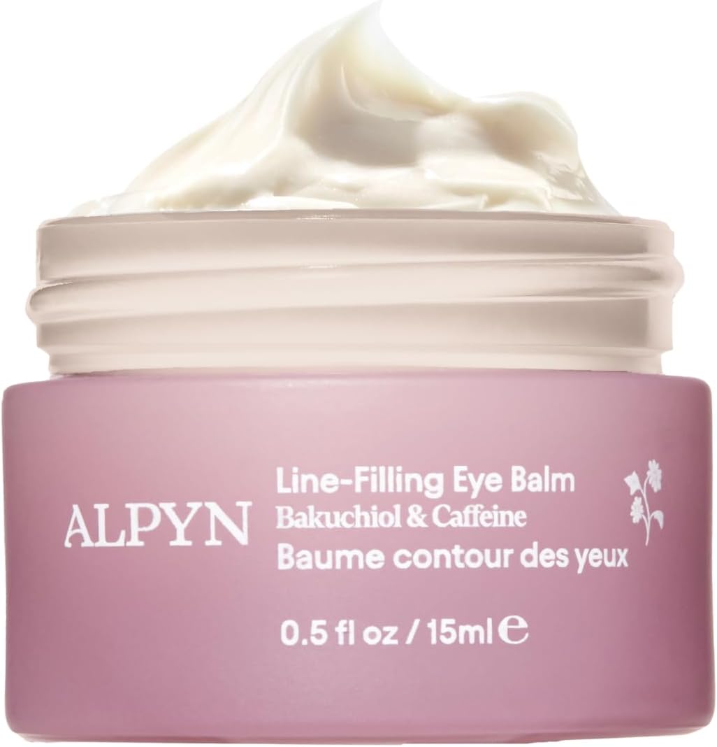 Alpyn Line-Filling Eye Balm with Bakuchiol & Caffeine, Reduce the Look of Fine Lines & Wrinkles, Minimize the Appearance of Puffiness & Target Dark Circles, 0.5 oz / 14 ml