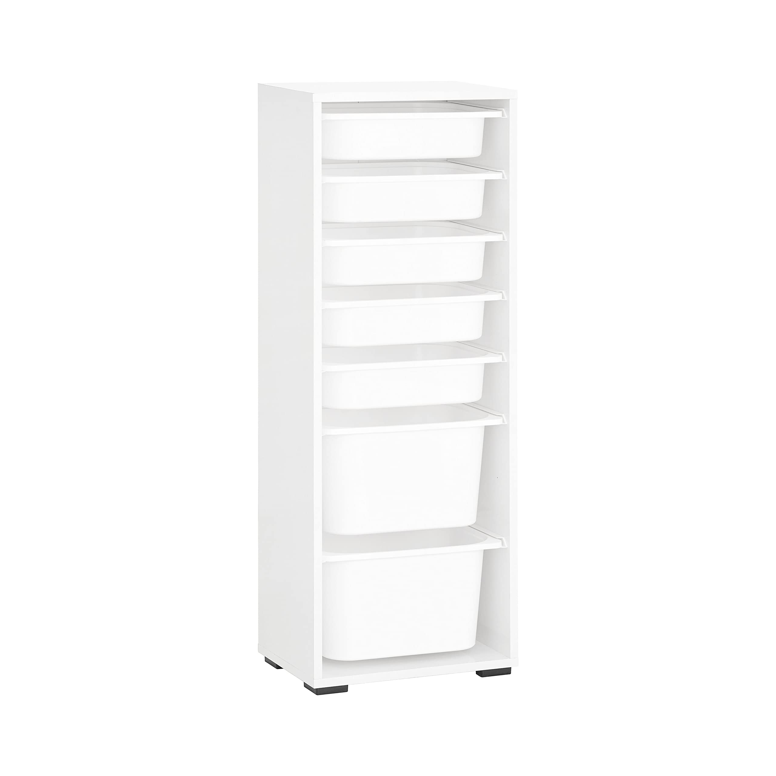 Myoshome - Estantería de Almacenamiento con Cajones, Organizador Multiuso Blanco 45 x 30 x 121 Kiro