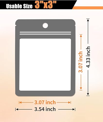 Miniatura 2 de Bolsas holográficas para dulces, 300 unidades (3 x 4.7 pulgadas, color negro) bolsas de embalaje resellables con ventana transparente para