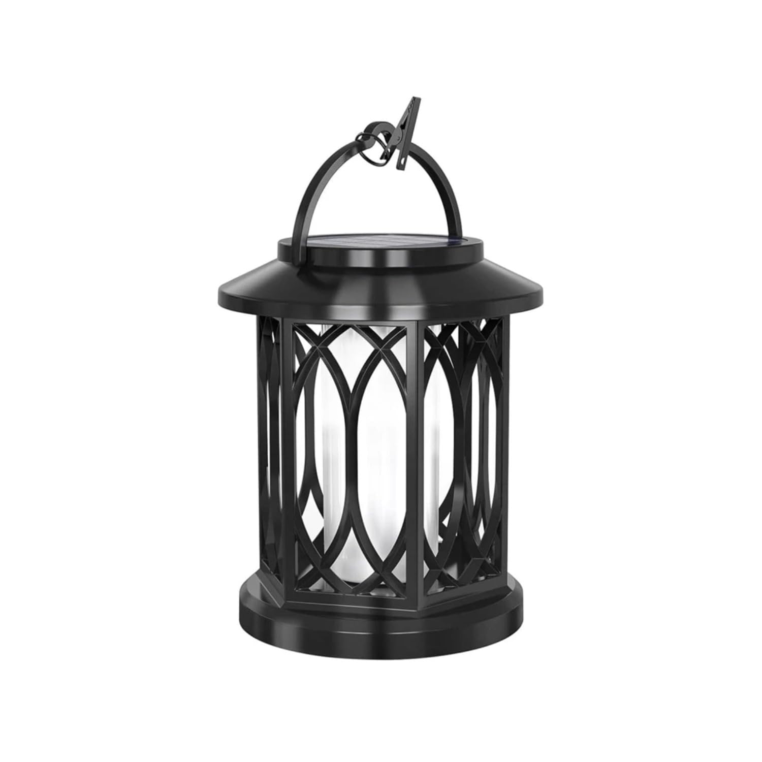 Solar Lanterns Outdoor Garden, Hanging Solar Garden Lanterns with Realistic Flickering Flame, Waterproof Solar Garden Ornaments for Patio, Pathway, Table (1 Pack)