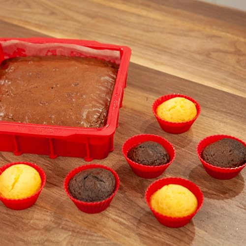Kit de repostería de silicona premium NUWAVE con bandeja cuadrada de 8x8 8