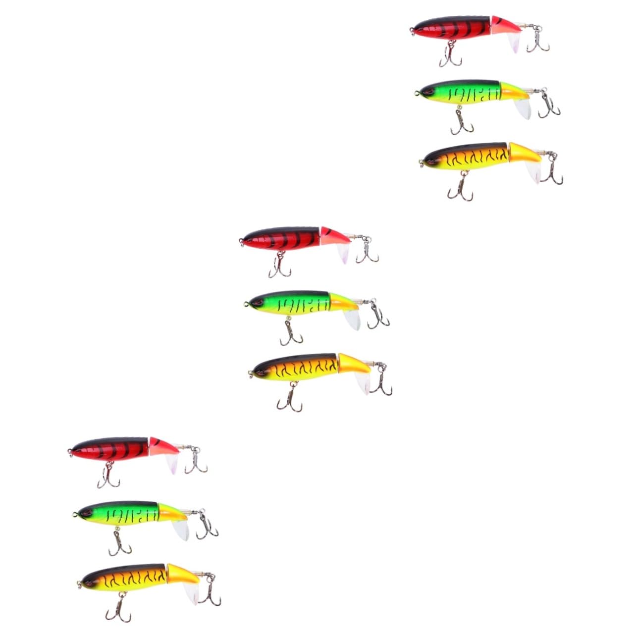 9 Pz Esche Bioniche Realistiche Esche per Basso Esca a Manovella Esche da Pesca con Occhi 3D Esche da Pesca Muschiate Esche a Manovella Esca d'Acqua Dolce Esca da Nuoto Ad