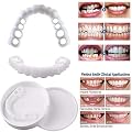 Ulat 4PCS Cosmetic Teeth, Snap on Smile - Instant Perfect Smile Clip on Veneers (Work for Top Or Bottom) - Perfect Braces to Make White Tooth Beautiful Neat