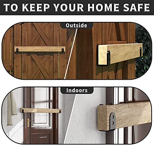 Skysen 2 Pack Upgrade Door Security Barricade Brackets,Thickness-1/4" Drop Open Bar Holder Steel U Bracket Fit For 2 X 4 Lumber,Carbon Steel,Black(Fdzj-2) #TOP5