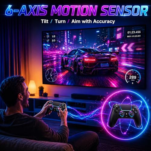 Image of Ant Esports SuperPower Wireless Gaming Controller for PS4,PC,Steam Deck Android,iPhone & Mac|Bluetooth, 2.4G Wireless & USB Connectivity|Turbo, Macro Buttons,RGB Lighting,Touchpad,Motion Control