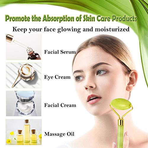 image for Fiezkaa Jade Roller for Face, Facial Massager for Anti Aging, Beauty F
