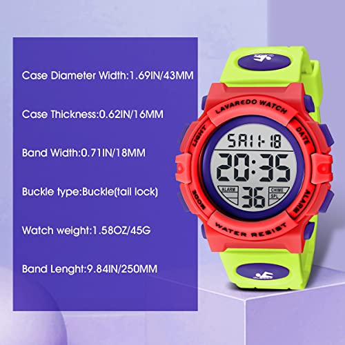 Image of Kids Watch,Boys Watch for 3-15 Year Old Boys,Digital Sport Outdoor Multifunctional Chronograph LED 50 M Waterproof Alarm Calendar Analog Watch for Children with Silicone Band,Kids Gift