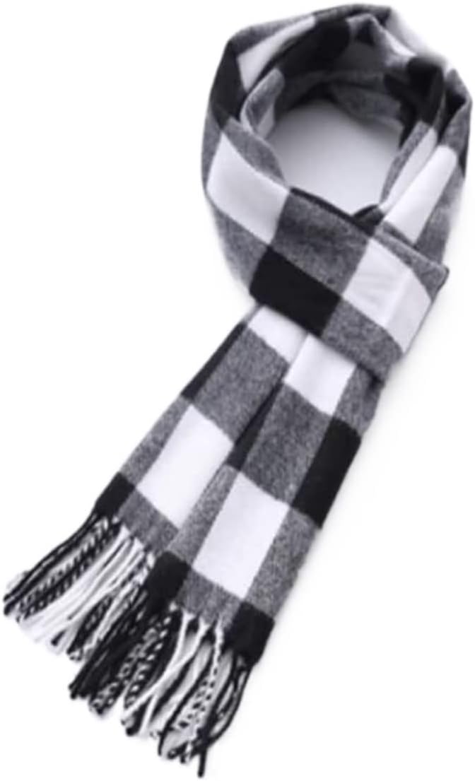 Scarf Shawl Cold Weather Scarves Winter Plaid Imitation Cashmere Classic Soft Lattice Scarf Women's Wraps(F)