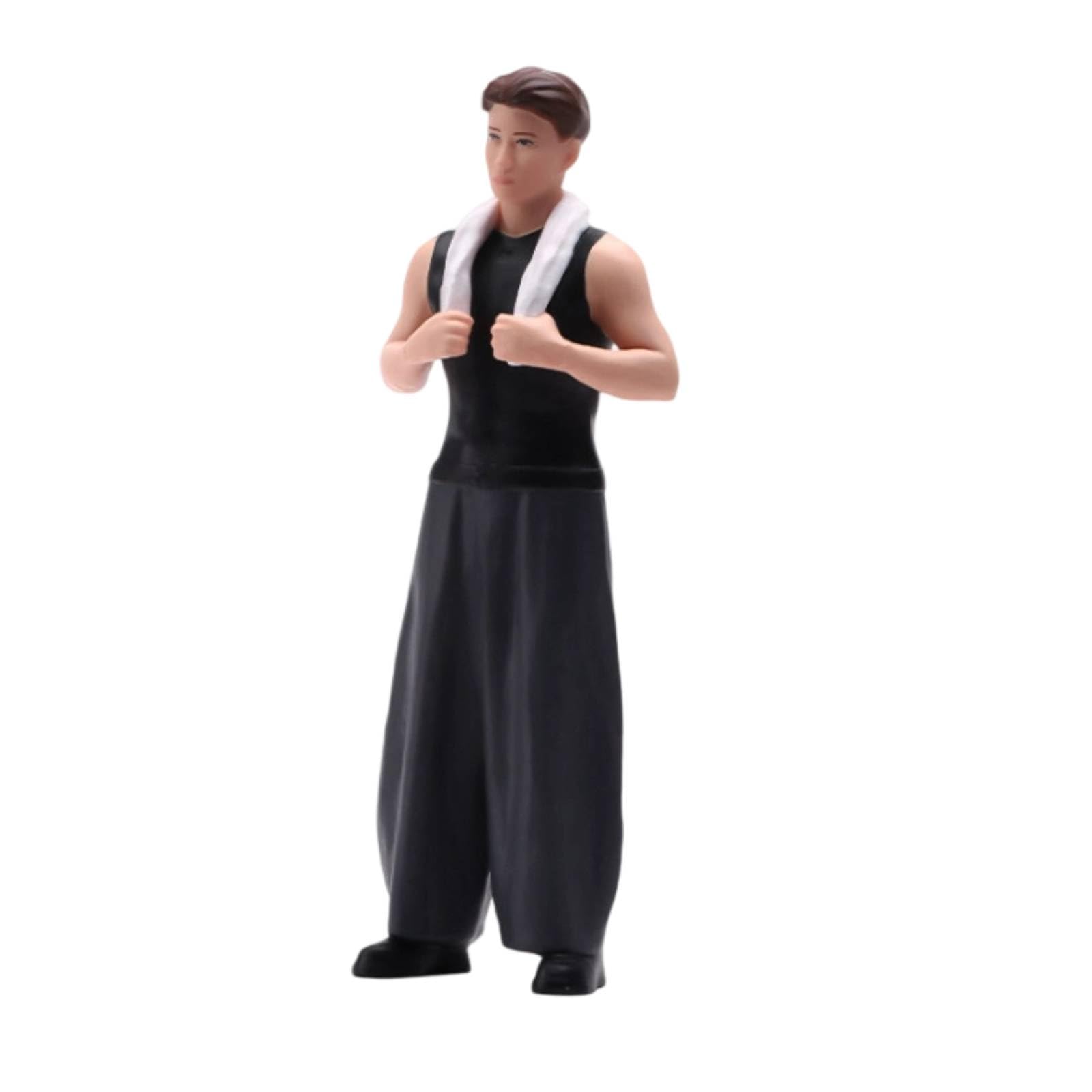 predolo Mechaniker Figurine Mechaniker Figur Mechanikfigur Werkstattfigur aus Harz Handbemalt mit Detailreicher Ausarbeitung Und Realistischer Haltung für, Schwarz Mit Gesichtszügen, 1/18