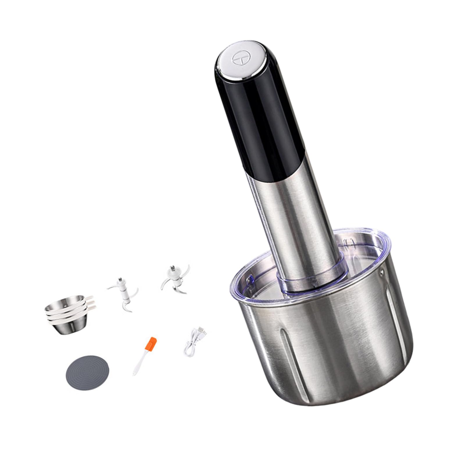 Jazuaiao Modern Food Choppers Machine Food Grinders Stainless Steel Texture for Prepares Ingredient Nut Gingers Baby Processor