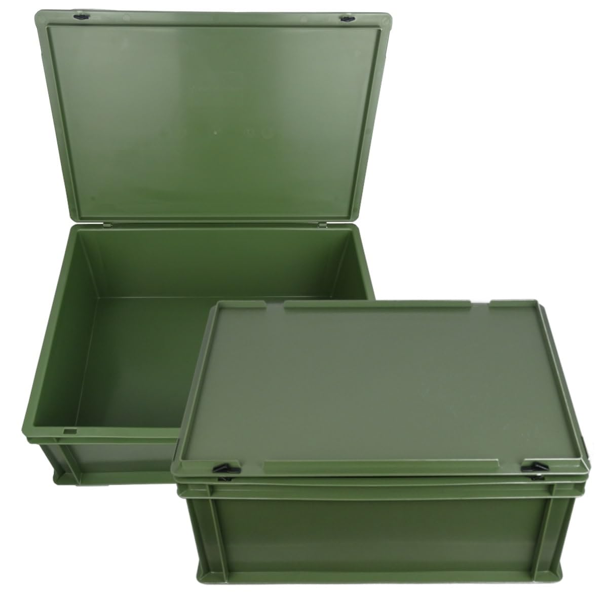 BWuM Caja apilable original del ejército alemán con tapa, 65 l (grande)