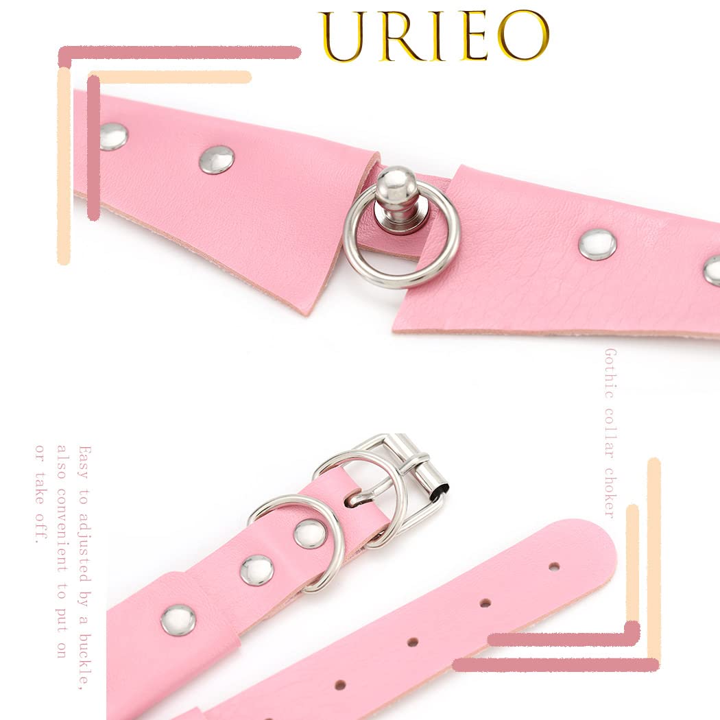 Urieo Gothic Leather Choker Necklace Punk Nightclub Jewerly Accessories for Women