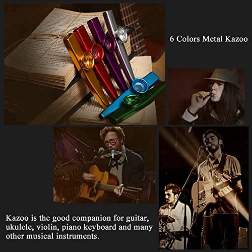 AIDIRui Lot de 18 flûtes en métal pour instrument de musique avec diaphragmes Kazoo pour guitare, ukulélé, violon, de… - Les Beatles, Paul McCartney, John Lennon, RIngo Starr, George Harrison AIDIRui Lot de 18 flûtes en métal pour instrument de musique avec diaphragmes Kazoo pour guitare, ukulélé, violon, de… – Image 4