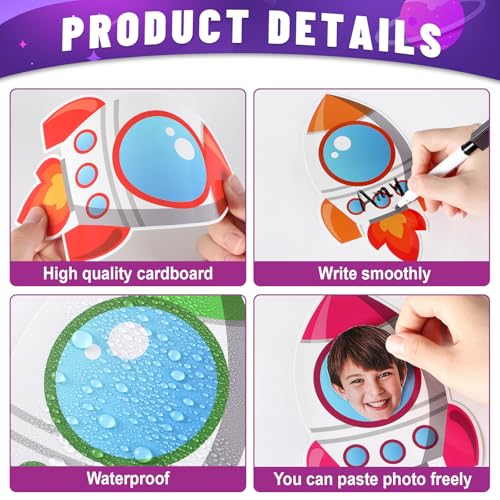 Image of gisgfim 80Pcs Rocket Cutouts Back to School Decorations Bulletin Board Outer Space Paper Cut-Outs Classroom Decor for Boy Girl DIY Craft Photo Wall Door Kindergarten Preschool Party Favor Supply