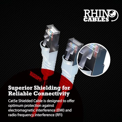 rhinocables High-Performance Cat5e FTP Cable - Shielded Snagless RJ45 Lead with LSZH Jacket, Grey/Beige, 10m - Image 2