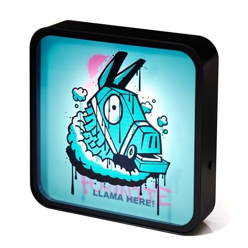 Numskull Lámpara de Caja de Luz LED de Acrílico Oficial Fortnite – Diseño de Llama – Para Escritorio o Pared – Alimentación por USB o Pilas – 22 cm de Alto