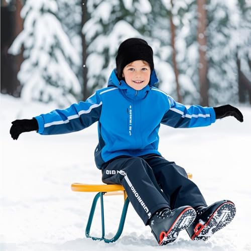 Image of 6 Pack Winter Hats and Gloves Beanies Hat and Glove Set Warm Beanies Hat Elasticity Full Finger Glove for Cold Weath