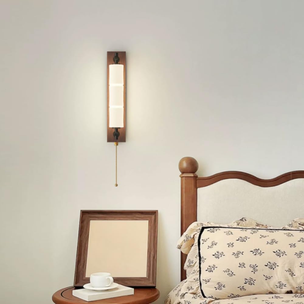 Lampada da parete con sorgente luminosa 24 W, lampada in stile industriale nordico, applique in legno PE a testa singola, lampade a for sala pranzo, camera letto, soggiorno
