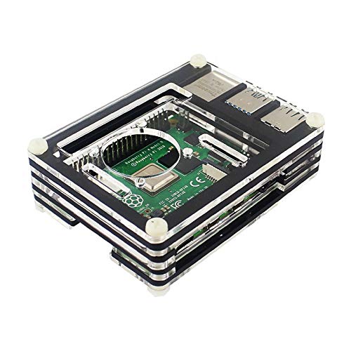 Digitalkey Obudowa do Raspberry Pi 4 akrylowa z wentylatorem chłodzącym i radiatorami